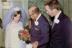 Lynn, her dad, and best man Tom Wolaver